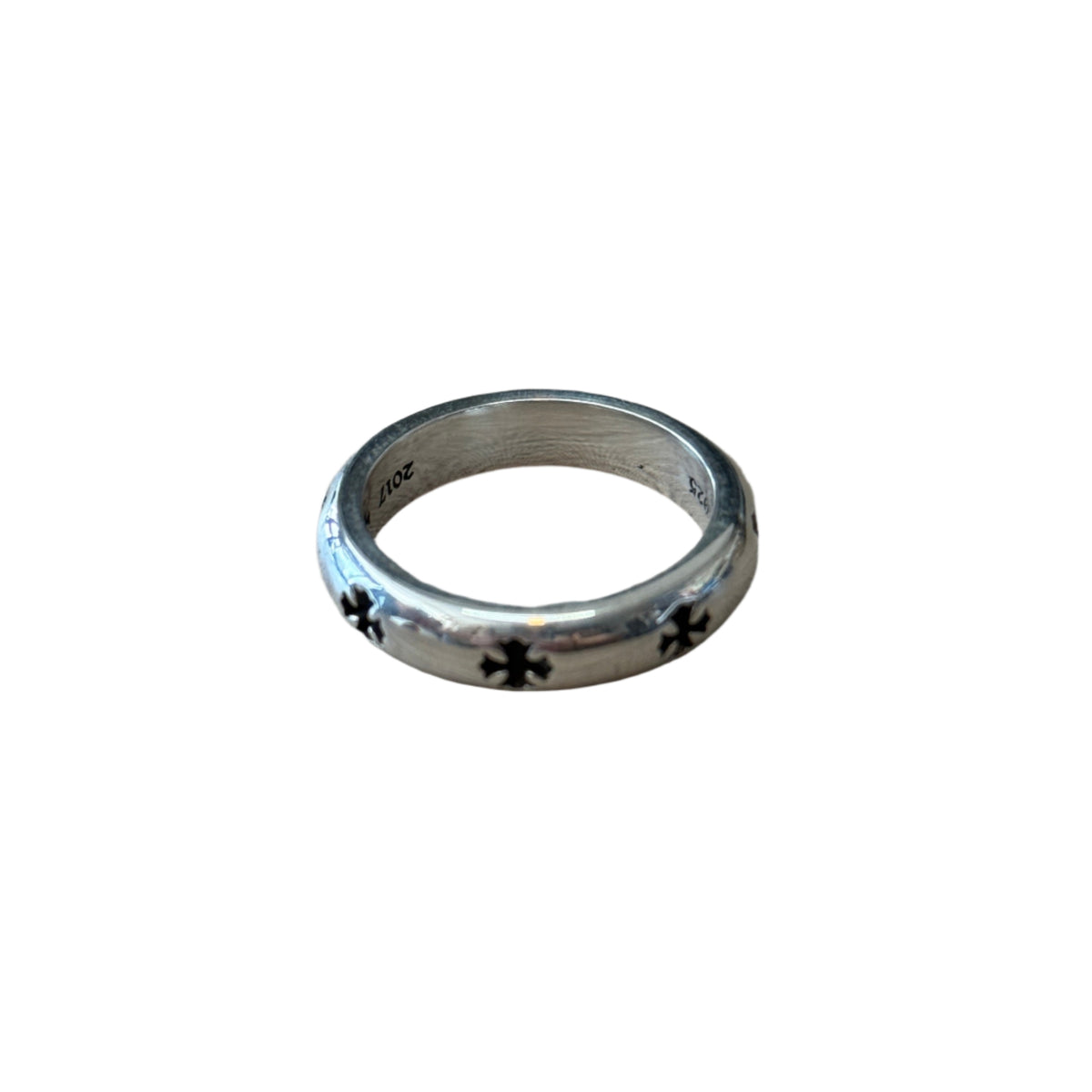 Chrome Hearts Negative Space CH Plus Silver Band Ring (Size 10)