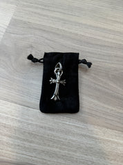 Chrome Hearts Double CH Cross Silver Pendant with Bale