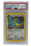 2000 Pokémon Team Rocket Prima Edizione Dragonite Oscuro Olografico (Swirl) 5/82 PSA 8 Quasi Nuovo - Eccellente