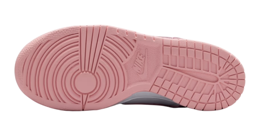 Pink sole of a shoe on a white background