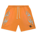 Hellstar Studios Shorts arancione con motivo a fiamma