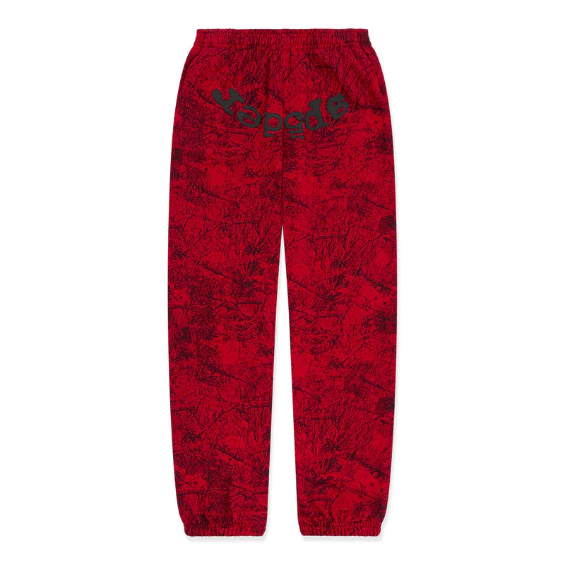 Sp5der OG Tree Camo Sweatpants Red