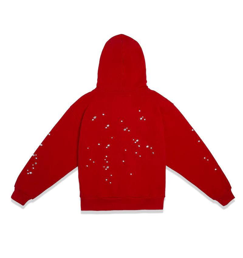 Sp5der Atlanta Zip Up Hoodie Red