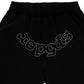 Sp5der OG Logo Embroidered Sweatshort Black