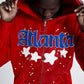 Sp5der Atlanta Zip Up Hoodie Red