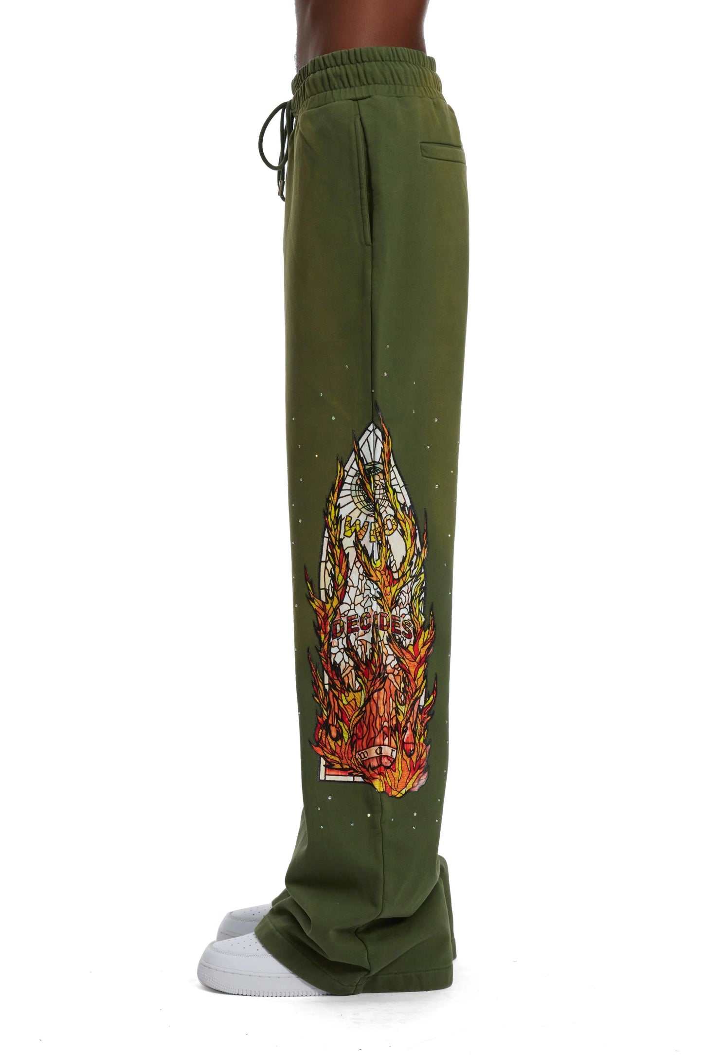 Who Decides War Flame Glass Lounge Pant Green