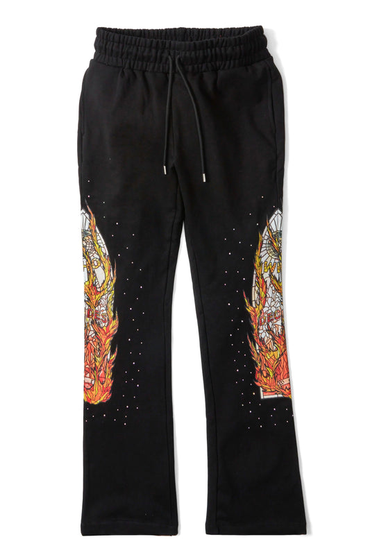 Who Decides War Flame Glass Lounge Pant Black