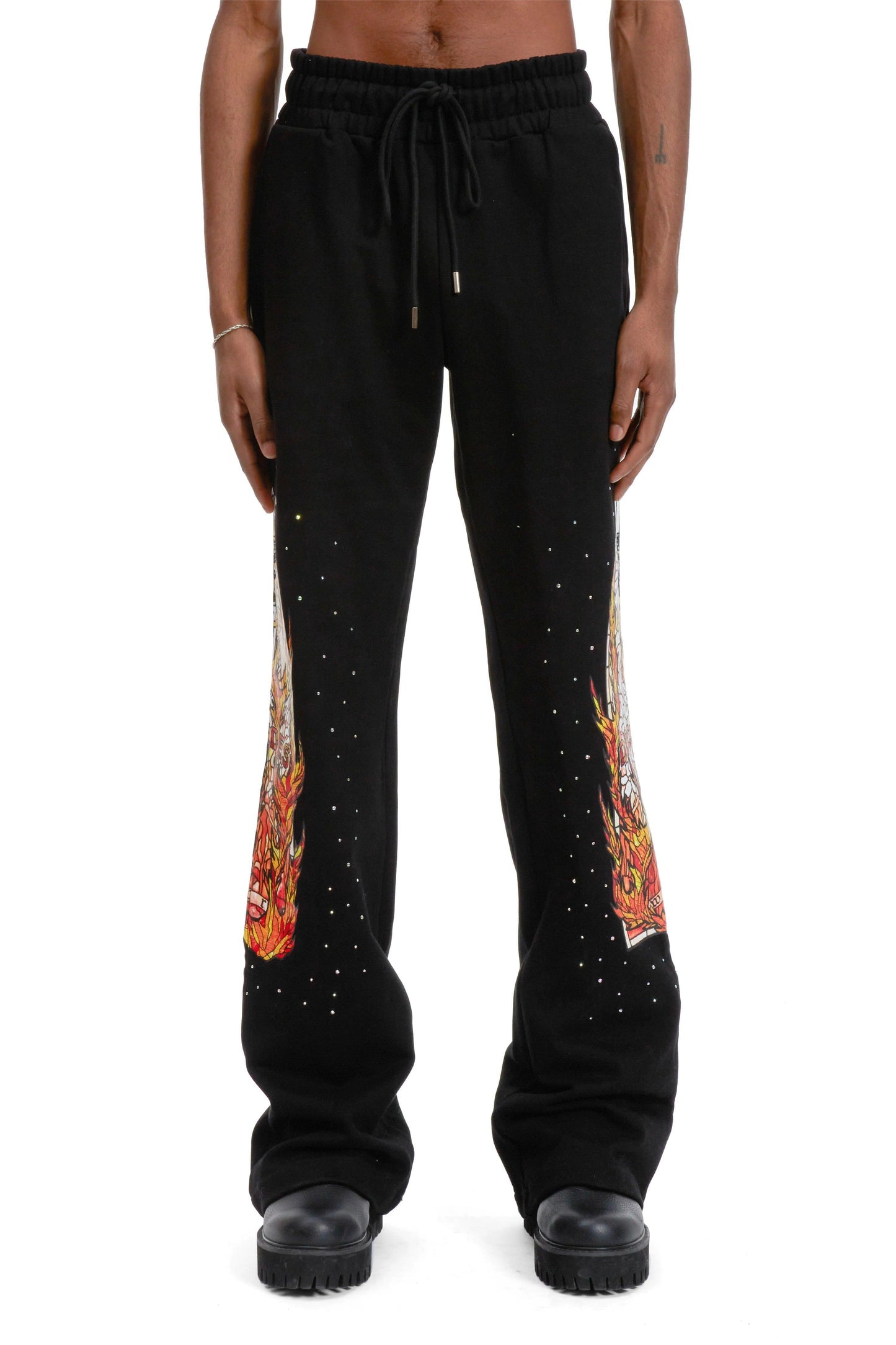 Who Decides War Flame Glass Lounge Pant Black