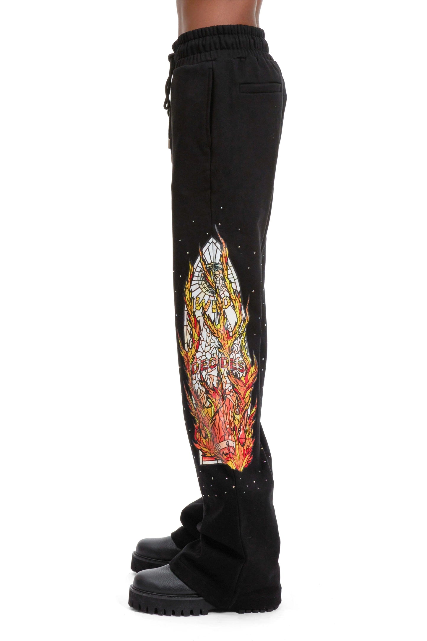 Who Decides War Flame Glass Lounge Pant Black