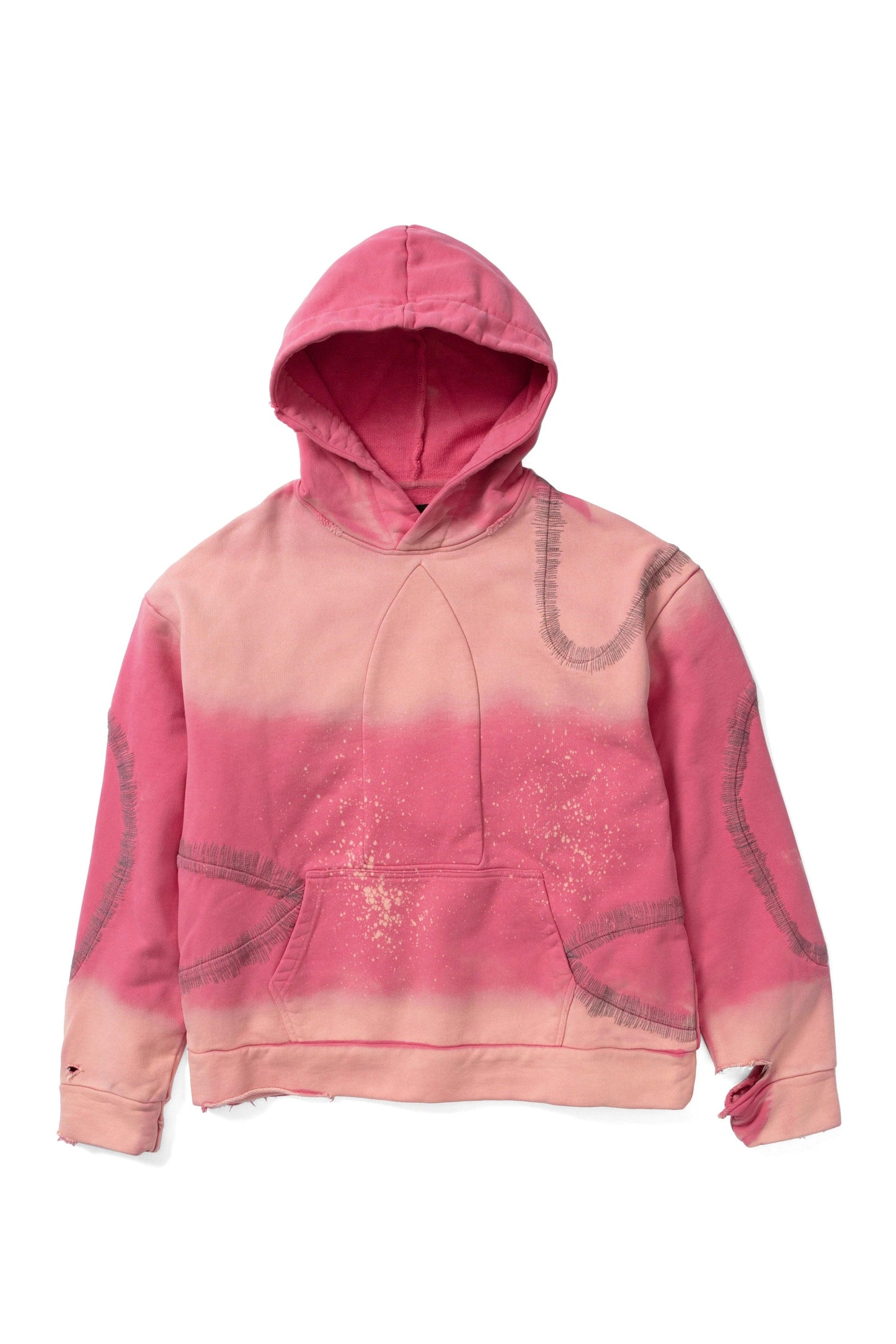 Who Decides War Windowed Hooded Pullover Pink