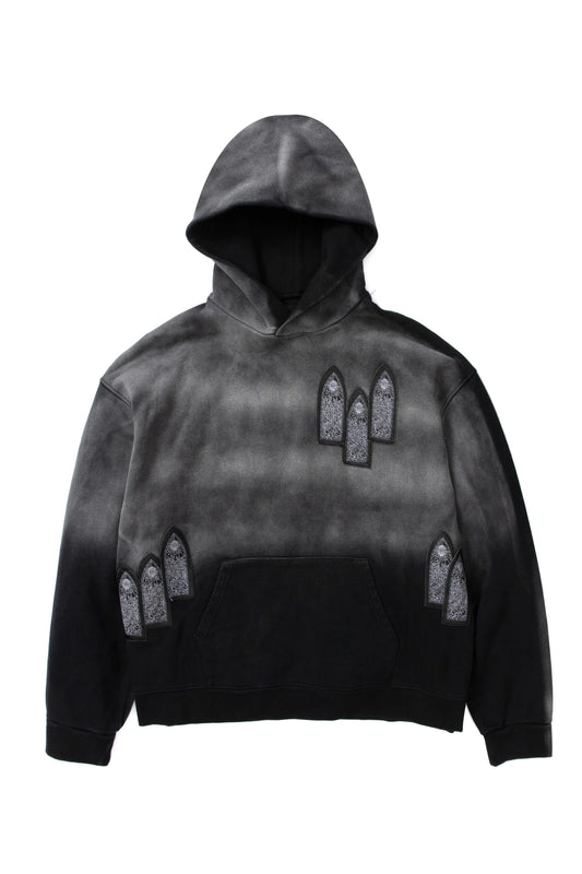 Who Decides War Faded Hooded Pullover Sweatshirt Black