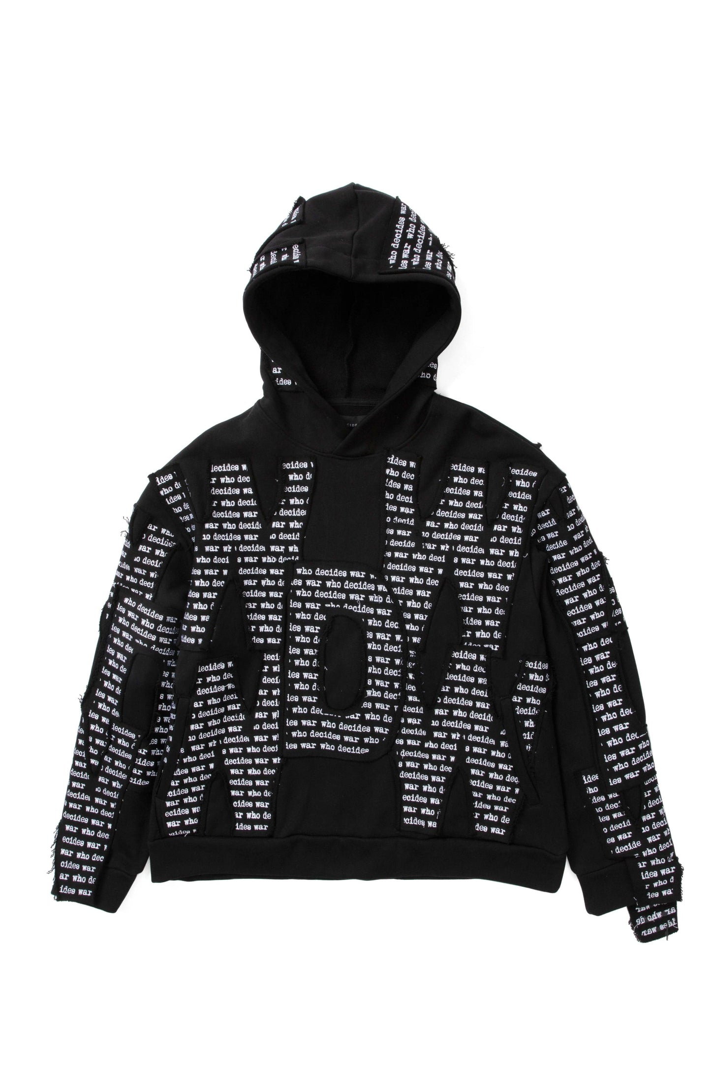 Who Decides War WDW Overlay Hoodie Black