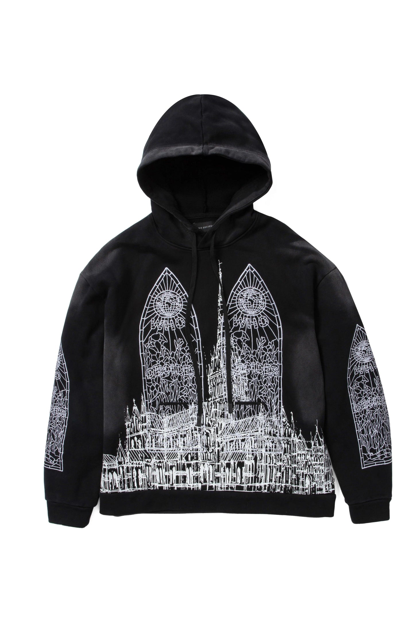 Who Decides War Cathedral Hooded Sweatshirt Black