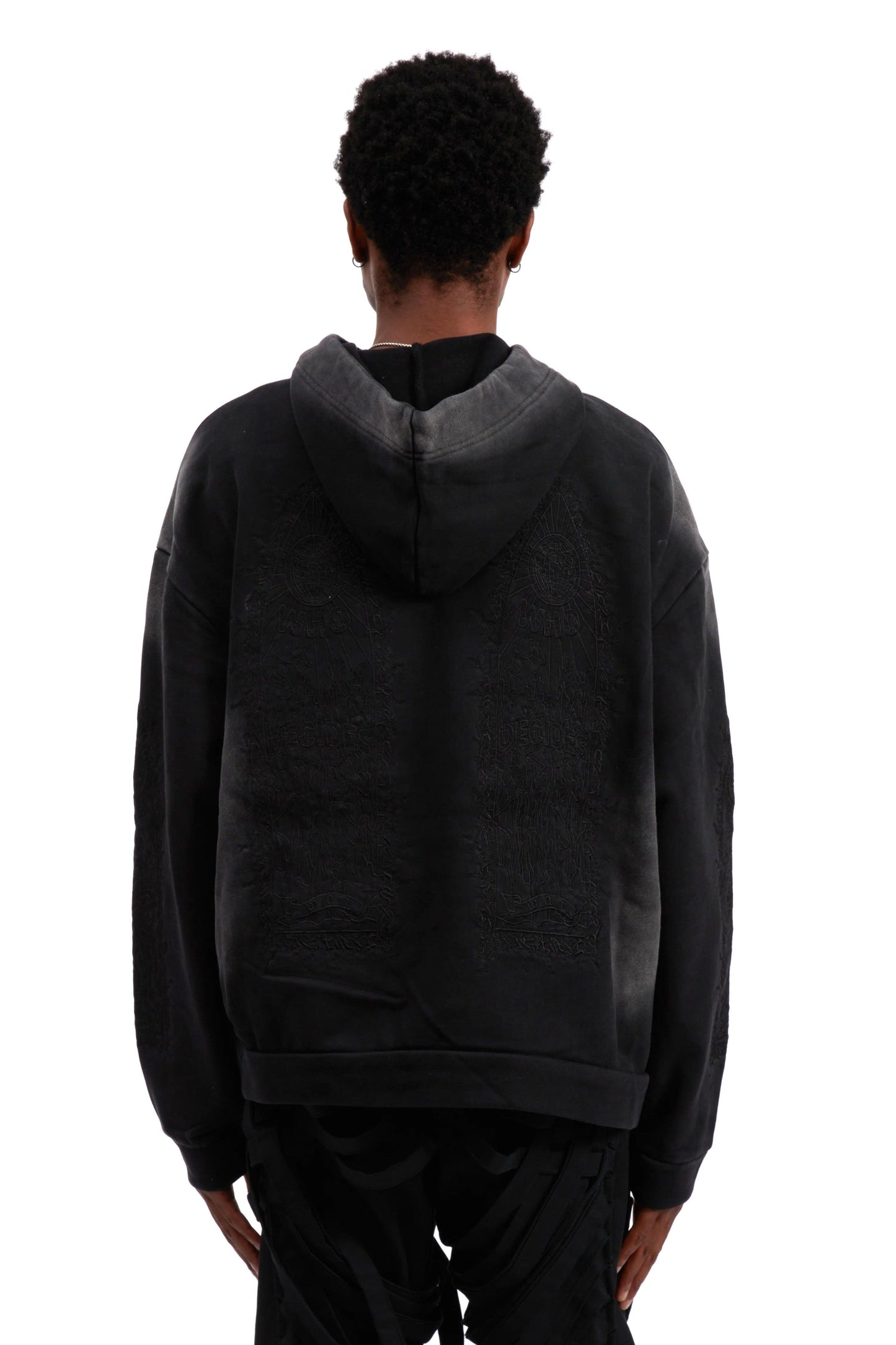 Who Decides War Thorned Hooded Pullover Black