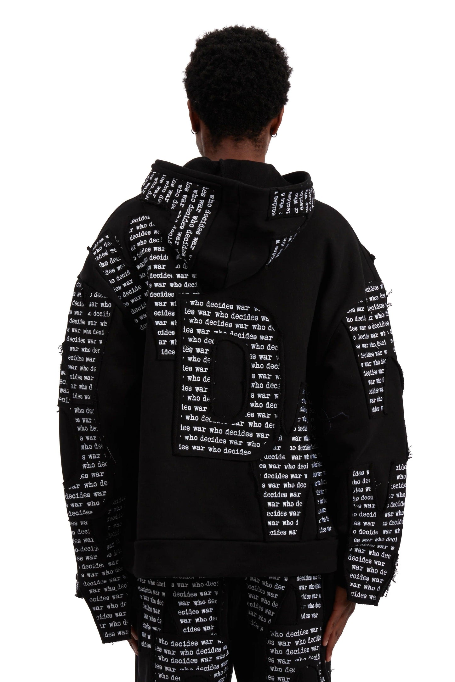 Who Decides War WDW Overlay Hoodie Black