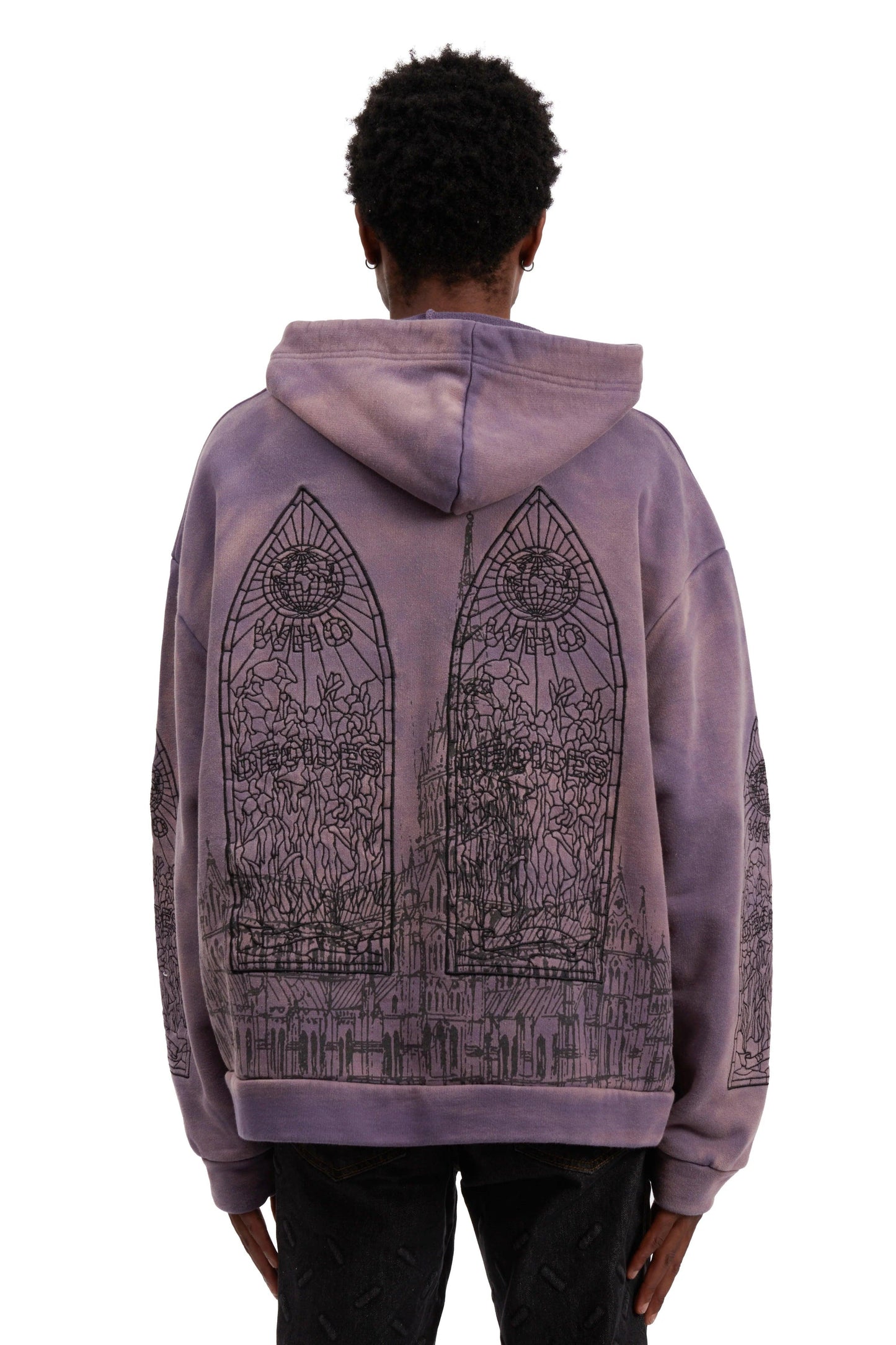 Who Decides War Cathedral Hooded Sweatshirt Purple