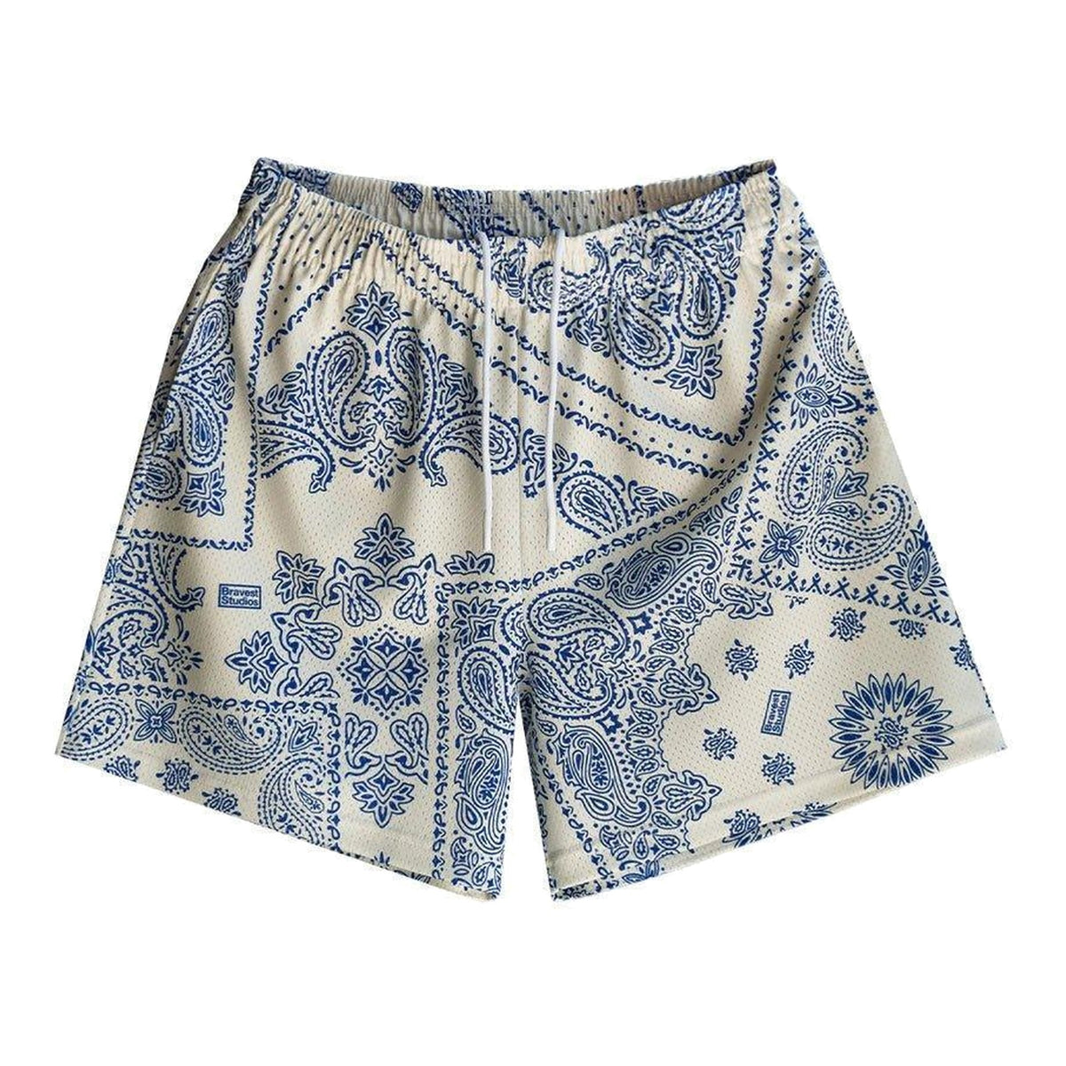 Bravest Studios Porcelain Shorts Cream Blue - Supra Sneakers