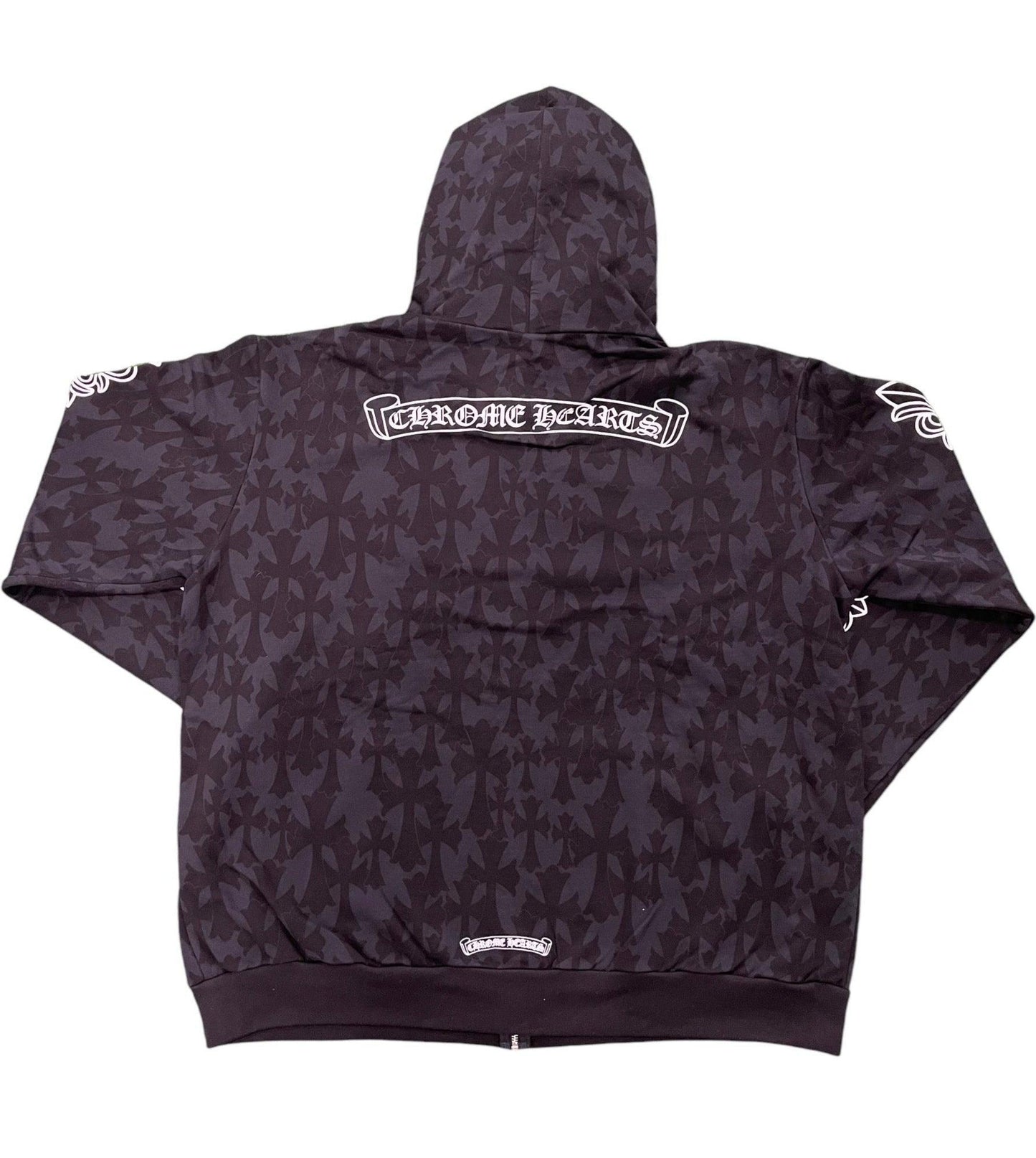 Chrome Hearts Cemetery Cross Zip-Up Hoodie Black - Supra Sneakers