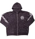 Chrome Hearts Croce del Cimitero Felpa con Cerniera e Cappuccio Nera