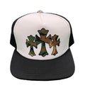 Chrome Hearts King Taco Cappello Trucker Croce Mimetica Nero / Bianco