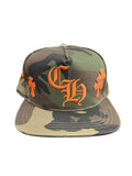 Cappello Snapback con toppe in pelle Chrome Hearts Mimetico / Arancione