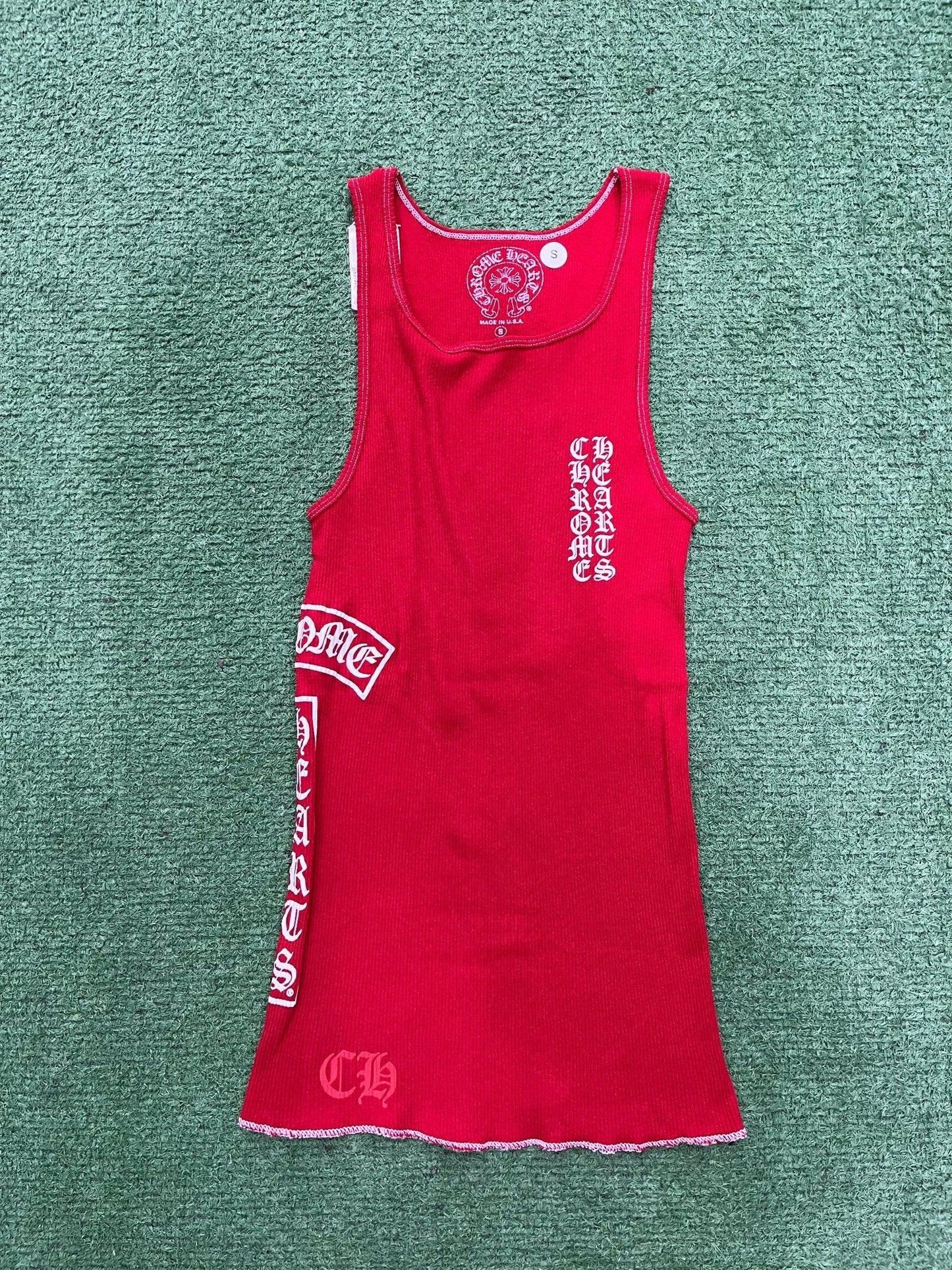 Chrome Hearts Scroll Rib Tank Top Red - Supra Sneakers