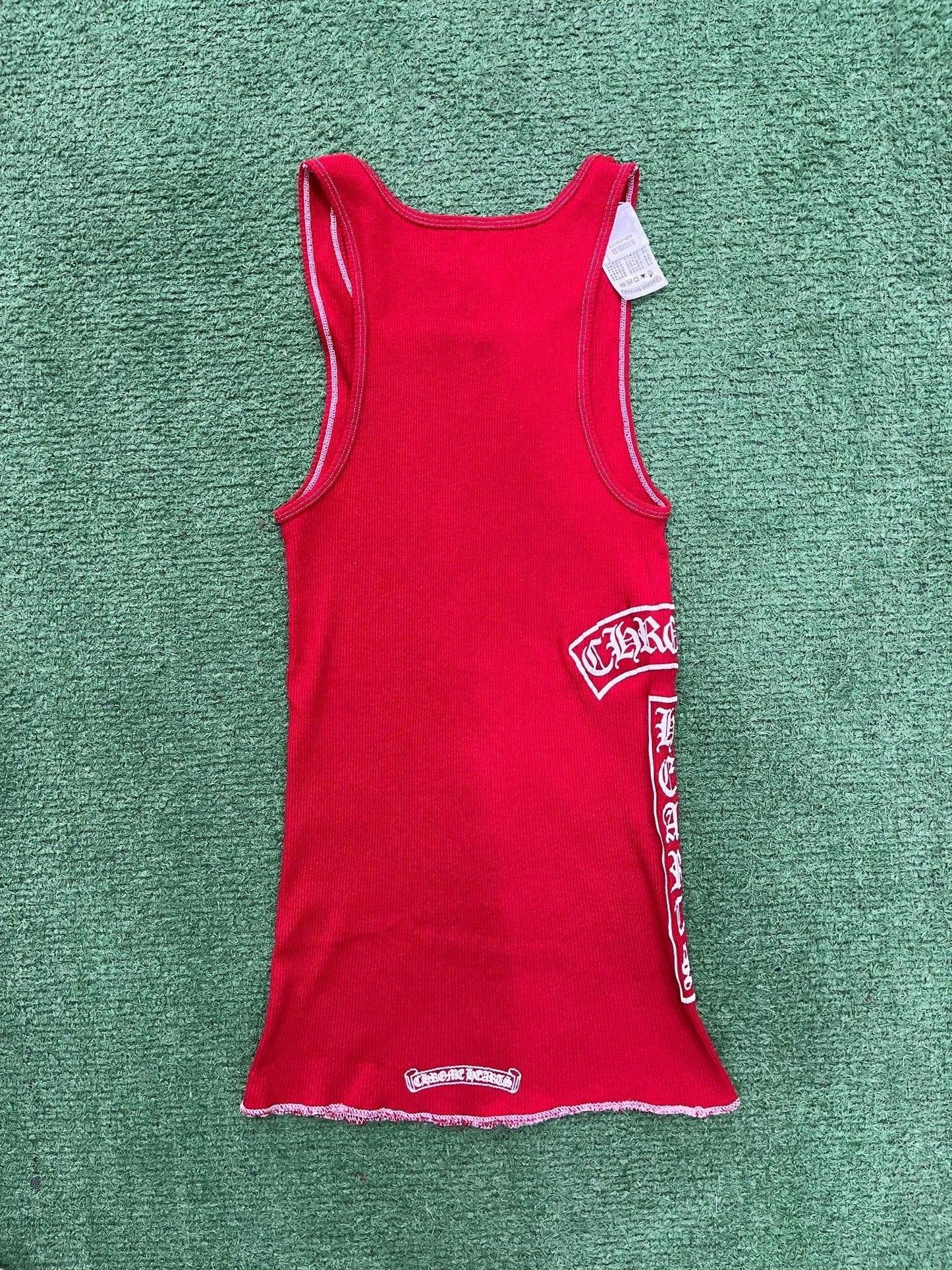 Chrome Hearts Scroll Rib Tank Top Red - Supra Sneakers