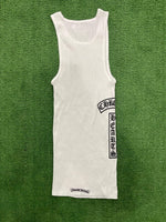 Chrome Hearts Scroll Rib Tank Top White - Supra Sneakers - Image 6