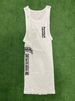 Chrome Hearts Scroll Rib Tank Top White - Supra Sneakers - Image 5
