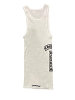 Chrome Hearts Scroll Rib Tank Top White - Supra Sneakers - Image 2