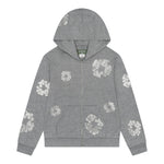 Denim Tears Cashmere Swarovski Cotton Wreath Zip Hoodie Grey - Image 1