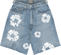Denim Tears The Cotton Wreath Pantaloncini di Jeans Lavaggio Chiaro