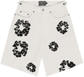 Denim Tears Pantaloncini di Jeans The Cotton Wreath Bianco