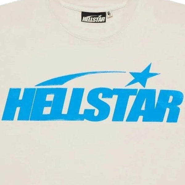 Hellstar Studios Classic Gel T-Shirt Beige & Light Blue