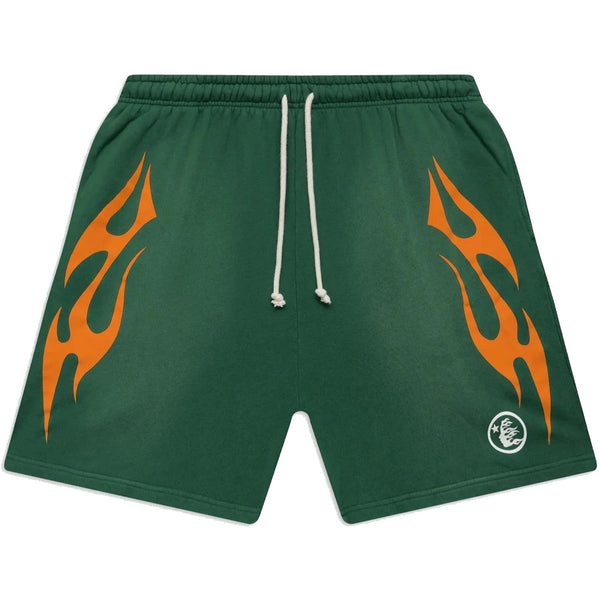 Hellstar Studios Flame Shorts Green