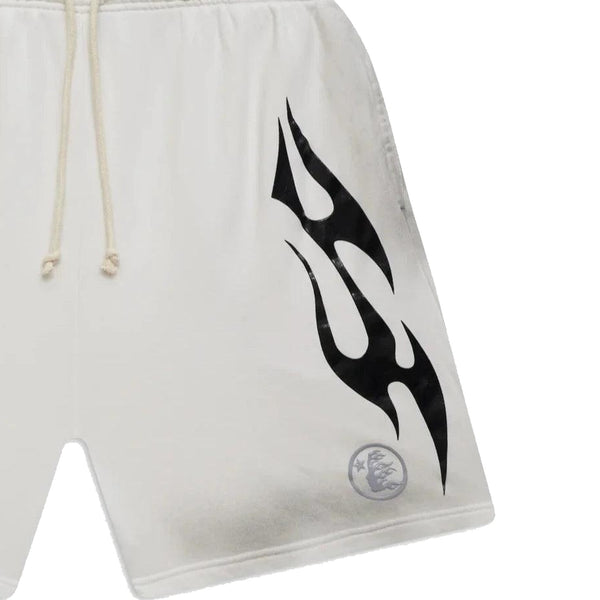 Hellstar Flame Shorts White & Grey