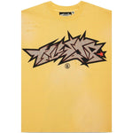 Hellstar Yellow Crack Print T-Shirt - Image 3
