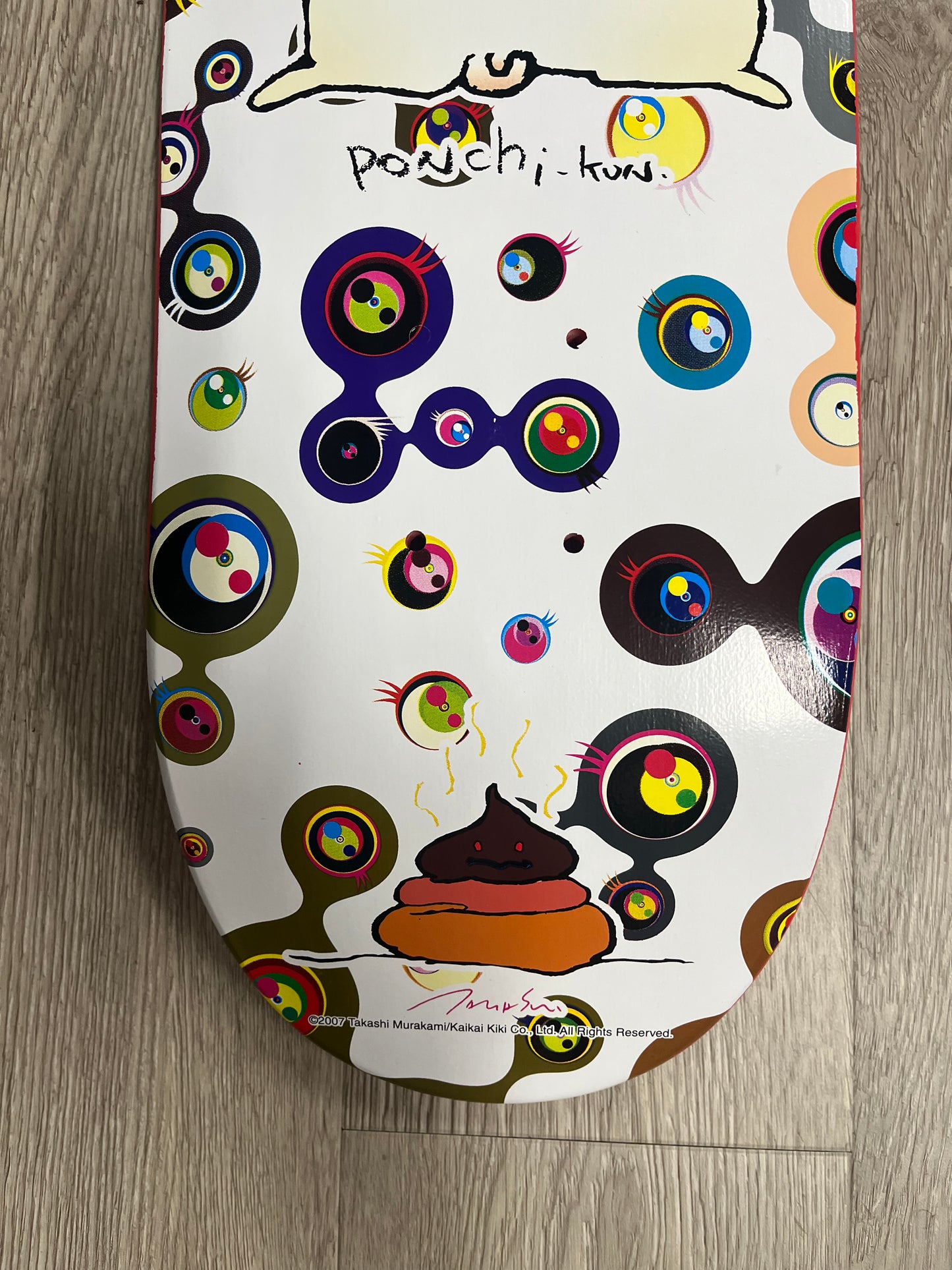 Takashi Murakami x Supreme Skateboard Deck Ponchi-Kun Red (Signed by Murakami), Collectible - Supra Sneakers