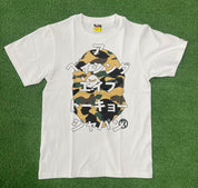 Bape 1st Camo Katakana Tee White/Yellow, T-Shirt - Supra Sneakers