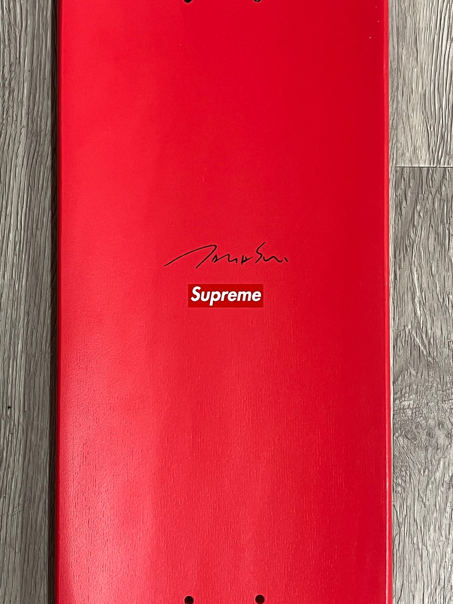 Takashi Murakami x Supreme Skateboard Deck Ponchi-Kun Red (Signed by Murakami), Collectible - Supra Sneakers