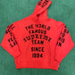 Supreme Team Flocked Hooded Sweatshirt Bright Red, Sweatshirt - Supra Sneakers