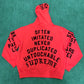 Supreme Team Flocked Hooded Sweatshirt Bright Red, Sweatshirt - Supra Sneakers