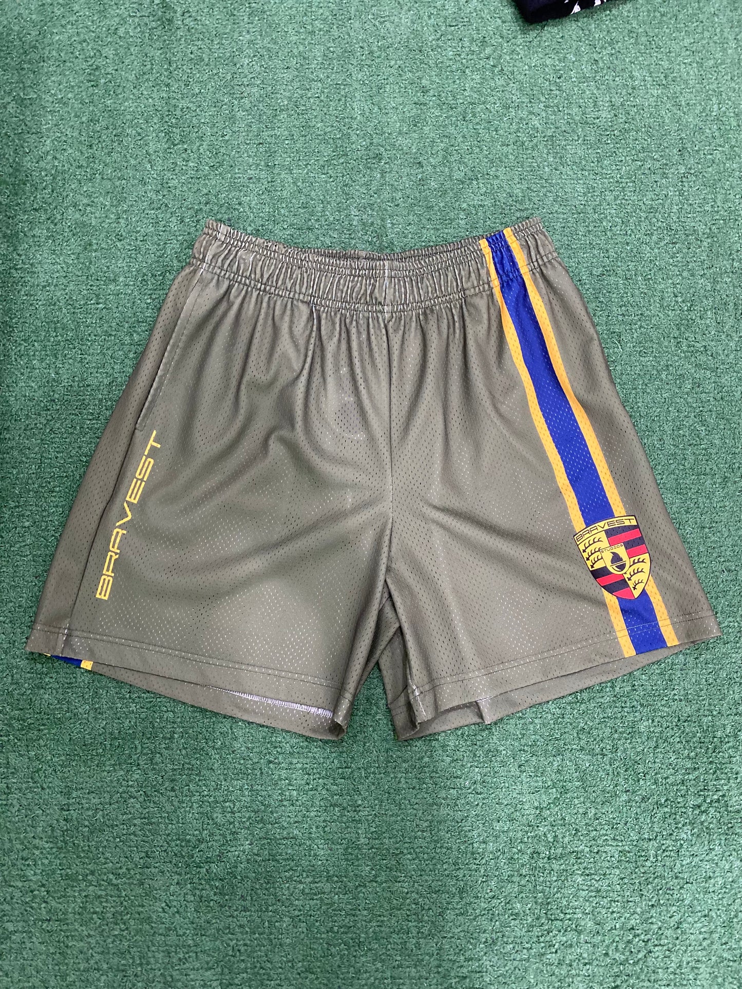 Bravest Studios Olive Racing Shorts, Shorts - Supra Sneakers