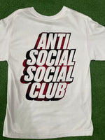 Anti Social Social Club Plaid Red Tee White, T-Shirt - Supra Sneakers - Image 4