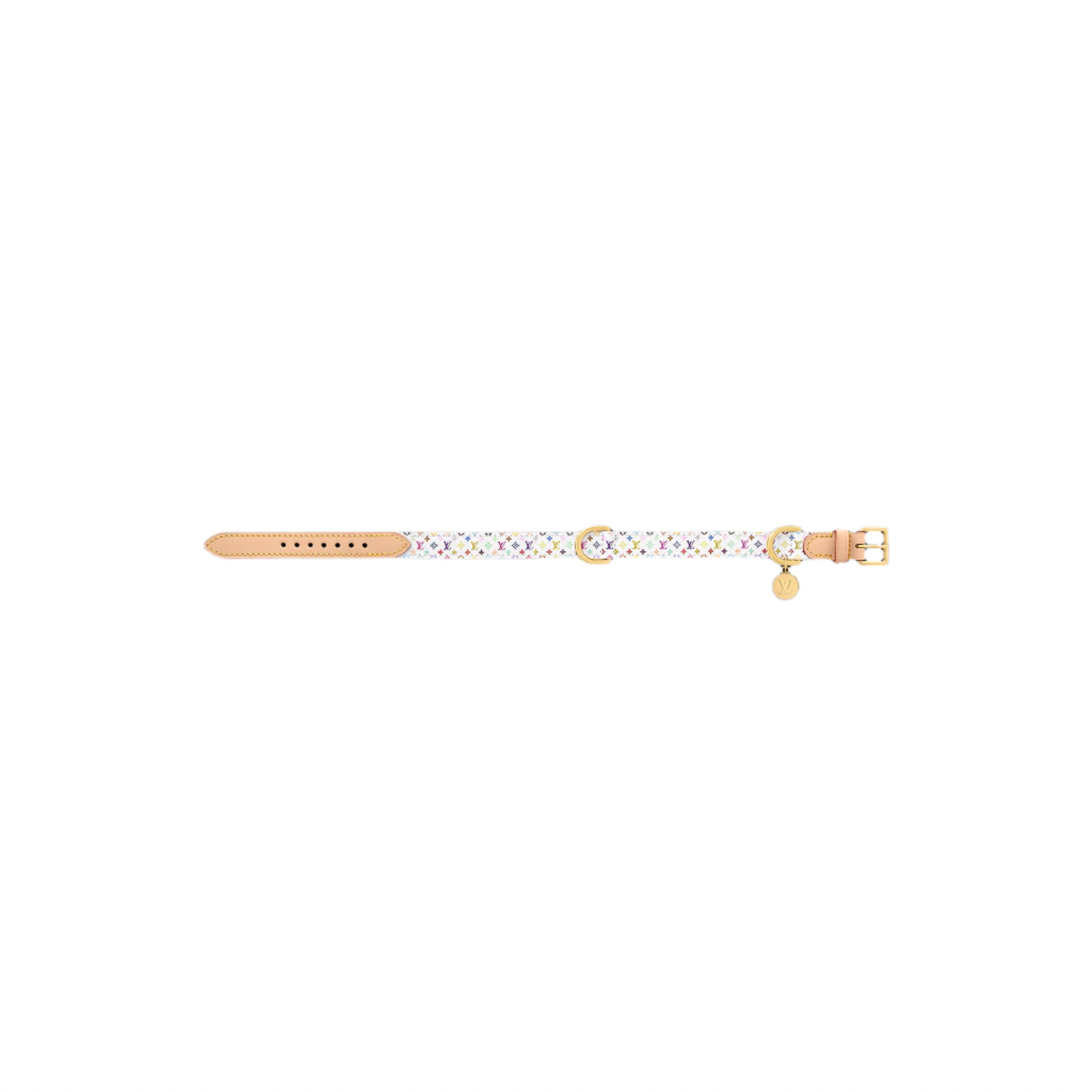Louis Vuitton x Takashi Murakami Monogram Multicolor Dog Collar MM White Multicolored