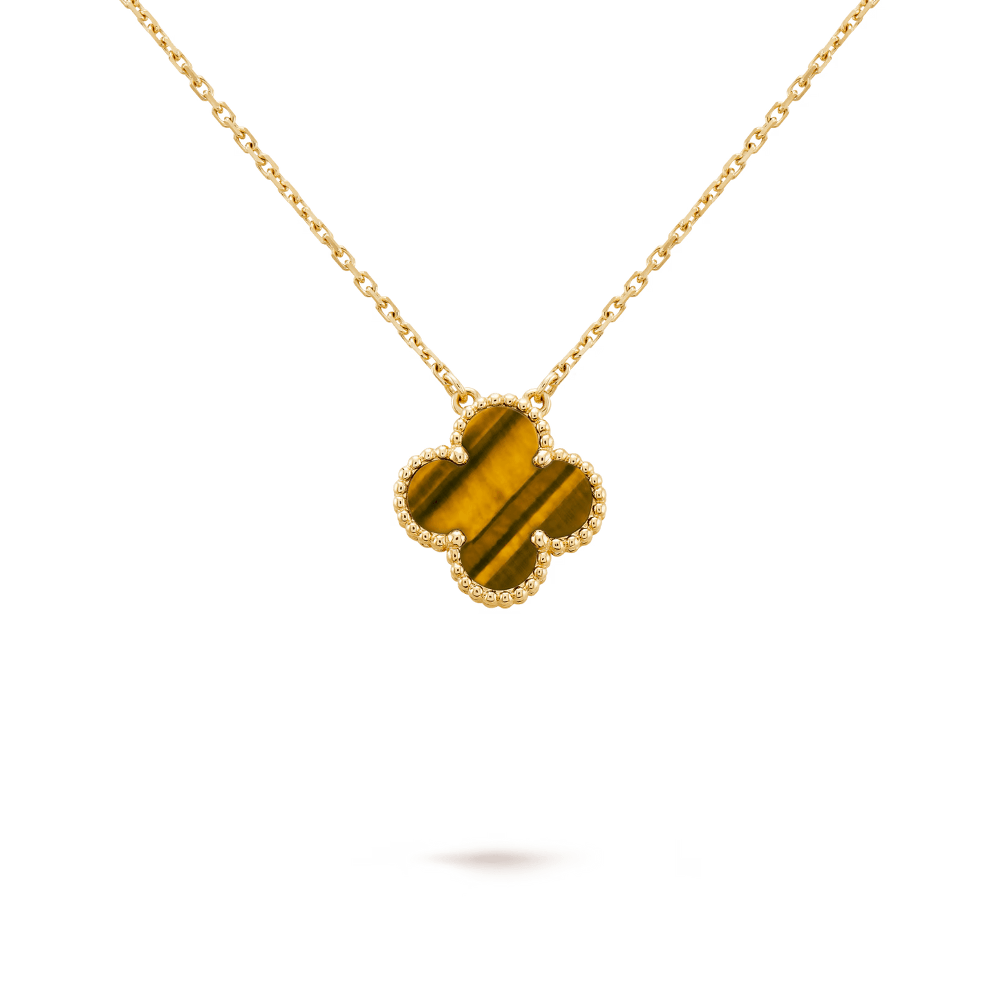 Van Cleef & Arpels Vintage Alhambra pendant 18K yellow gold, Tiger Eye