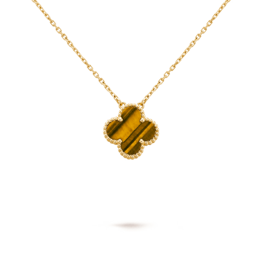 Van Cleef & Arpels Vintage Alhambra pendant 18K yellow gold, Tiger Eye