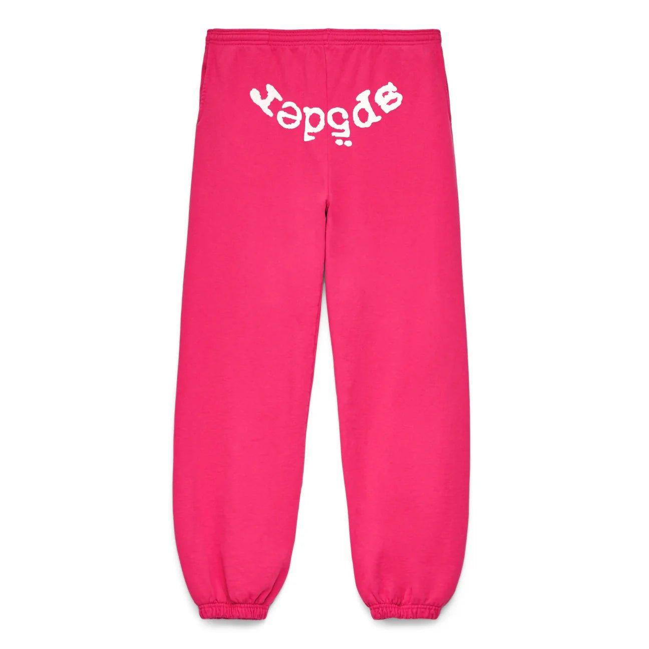 Sp5der Legacy Web Sweatpants Pink & White - Supra Sneakers