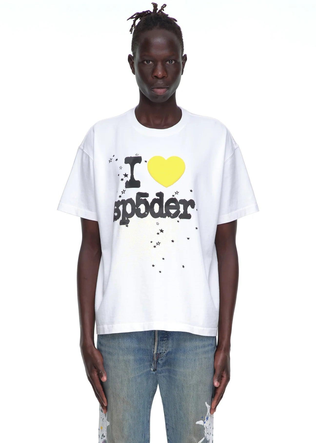 Sp5der Souvenir "I Heart Sp5der" Tee White / Yellow - Supra Sneakers