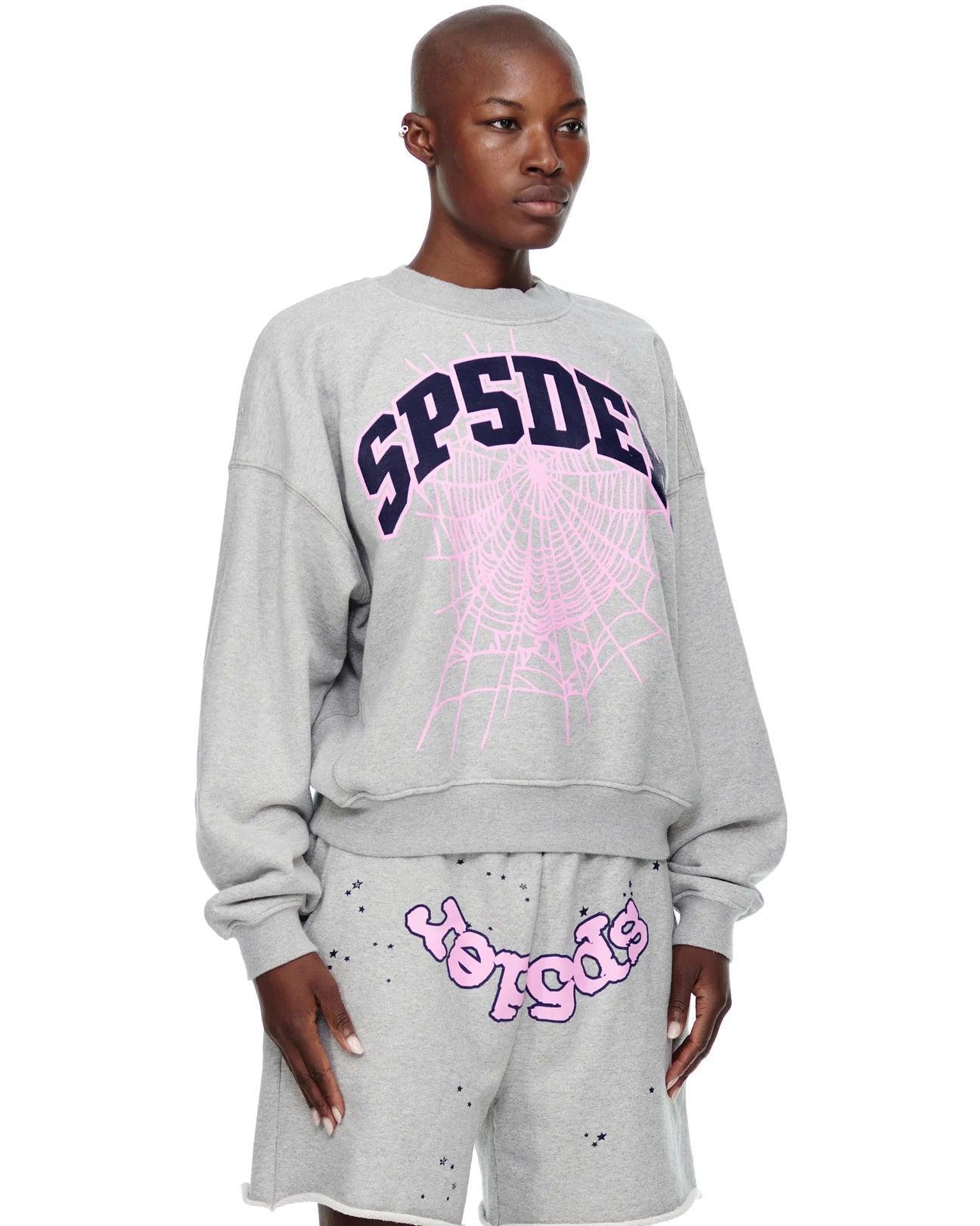 Sp5der Varsity Web Crewneck Heather Grey - Supra Sneakers